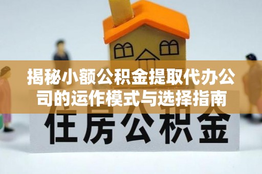 荔波揭秘小额公积金提取代办公司的运作模式与选择指南