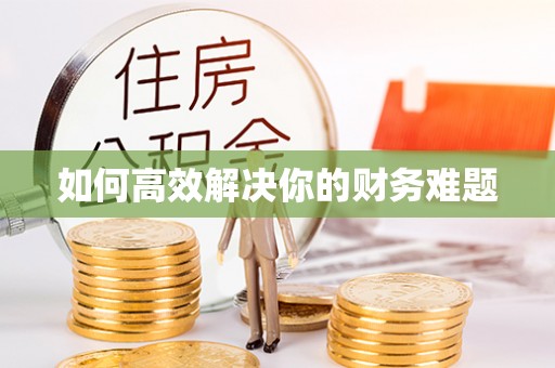 荔波如何高效解决你的财务难题
