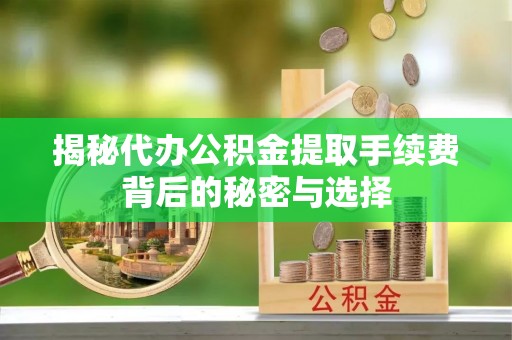 荔波揭秘代办公积金提取手续费背后的秘密与选择