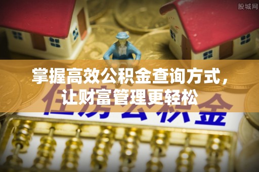 荔波掌握高效公积金查询方式，让财富管理更轻松