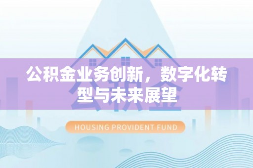 荔波公积金业务创新，数字化转型与未来展望