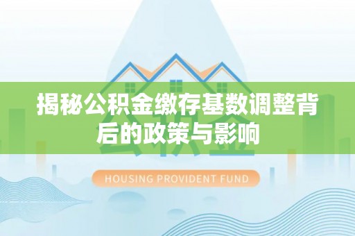 荔波揭秘公积金缴存基数调整背后的政策与影响