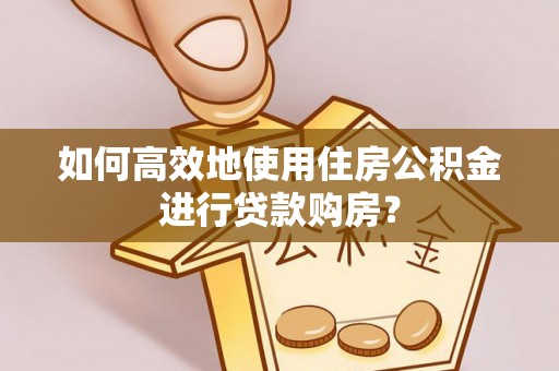 荔波如何高效地使用住房公积金进行贷款购房？